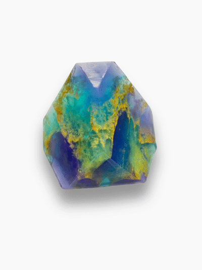 Rainbow Fluorite™ SoapRocks® • Savon Gemme de Bain • Concombre Melon Passion